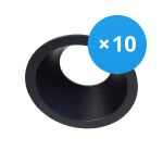 Fordelspakke 10x Noxion Forsænket Spot D-round MR16 sort | Udsnit 70mm - GU10 sokkel
