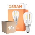 Fordelspakke 10x Osram Speciel T LED E14 Rørformet Filament Klar 1.6W 50lm - 824 Ekstra Varm Hvid | Erstatter 5W