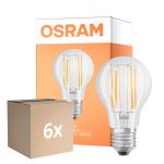 Fordelspakke 6x Osram LED Superstar E27 Pære Filament Klar 7.5W 1055lm - 940 Kold Hvid | Bedste Farvegengivelse - Dæmpbar - Erstatter 75W