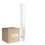 Fordelspakke 10x Philips CorePro PL-S LED 5W - 840 Kold Hvid | 2-Pinde - Erstatter 11W