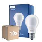 Fordelspakke 10x Philips Classic LED Pære E27 Pære matt 4.5W 470lm - 827 ekstra varm hvid | erstatter 40W