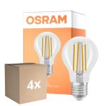 Fordelspakke 4x Osram Parathom Classic LED E27 Pære Filament Klar 6.5W 806lm - 822-827 Dim To Warm | Dæmpbar - Erstatter 60W