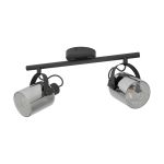 Eglo Loftlampe Berregas Stål Sort Krom | IP20 - Egnet til 2x E27 