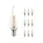 Fordelspakke 10x Noxion Lucent LED E14 Bøjet Tip Kerte filament klar 2.5W 250lm - 827 ekstra varm hvid | erstatter 25W